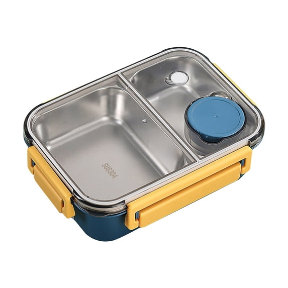 Stainless Steel Lunch Box,Stainless Steel Portable Leakproof Lunch Food Containers with 2/3 Compartment for Adults, BPA Free,Easy to Clean, Leak-Proof Design,for Family,Work,Picnics,Travel(Blue1)