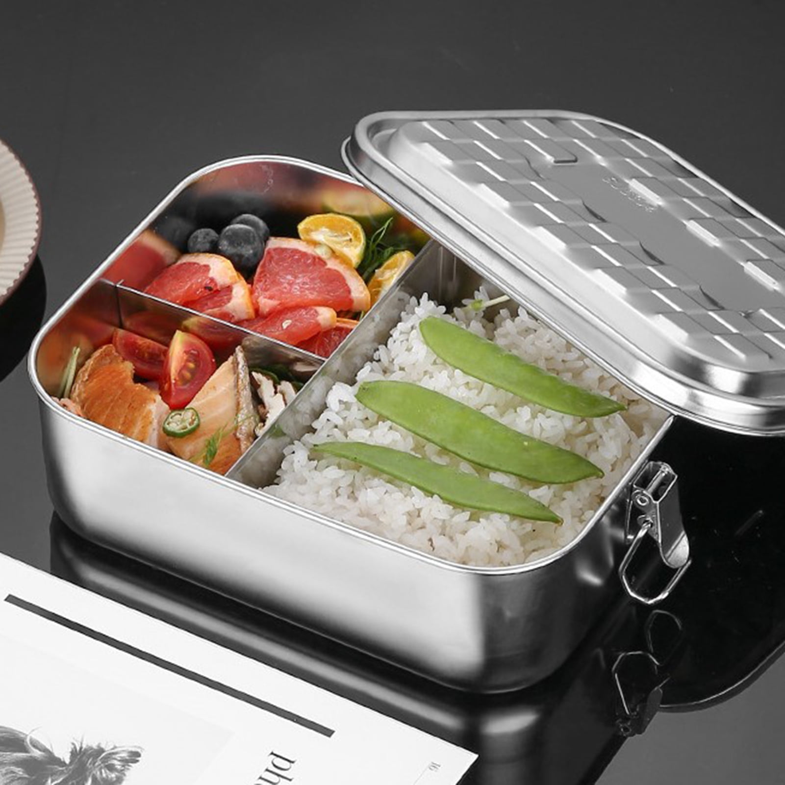 Stainless Steel Lunch Box With Handle Or Buckle Heat Preservation Durable For Going Out Fitness Cooking Tool Com
