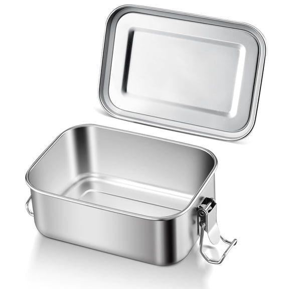 Stainless Steel Lunch Food Container Bento Boxes Metal Lunch Box Food Storage Container,Lockable Clips to Leak Proof - Dishwasher Safe - BPA free, 550 ml/18.6 oz, Topboutique