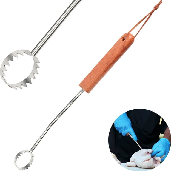 Stainless Steel Lung Remover - Working Head with Super Grip - Ergonomic Handle,Instead of Fingers to Remove Poultry Lungs,Chicken Slaughtering Equipment That Effectively Improves Efficiency