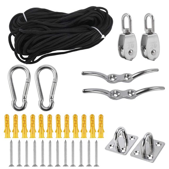 Stainless Steel M20 Lifting Pulley Block Wheel Set Equipment Fit for Cranes Heavy Duty Rigging Hoists 50KG Safe Workload