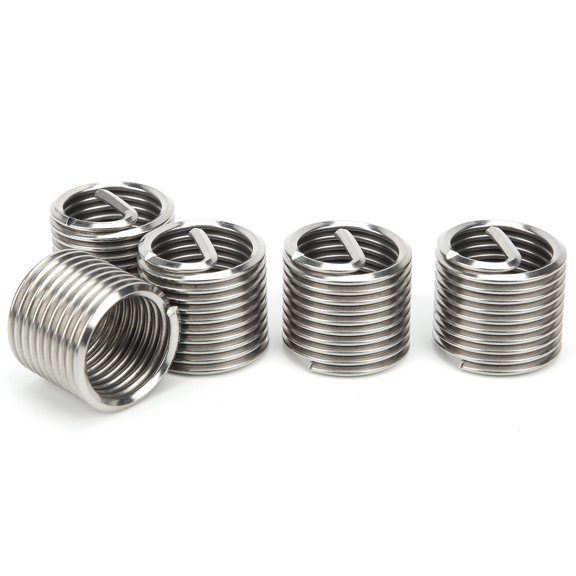 Stainless Steel M20 x 2.5 x 1.5D Wire Thread Insert Coiled Sleeve Bushing Thread Repair Hardware Expansion Tool, 5-Pack (1.2 inches / 30mm Installed Length)