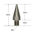 thumbnail image 1 of Stainless Steel M9.8Mm Prisms Pole Replacement Point Fit for Prisms Pole M10*40Mm, 1 of 6