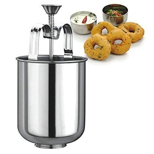 Stainless Steel MEDUVADA Maker for Perfectly Shaped & Crispy Medu Vada, Donut Maker Dispenser Medu Wada Mould South Indian Utensils Y101
