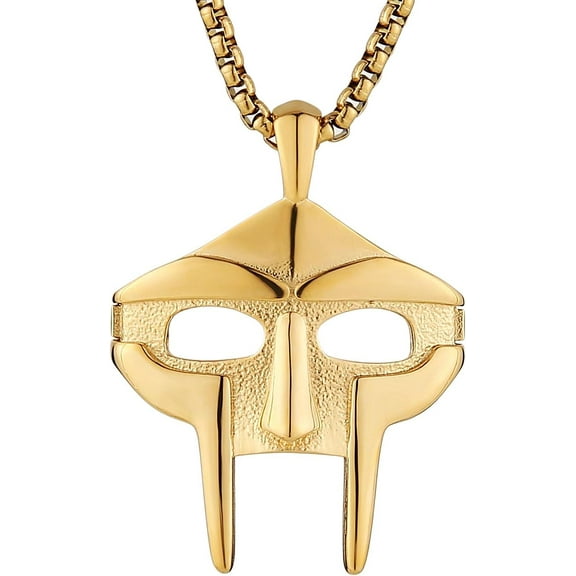 Stainless Steel MF DOOM Mask Necklace Hip Hop Rap Totem Pendant For Party Jewelry Gift