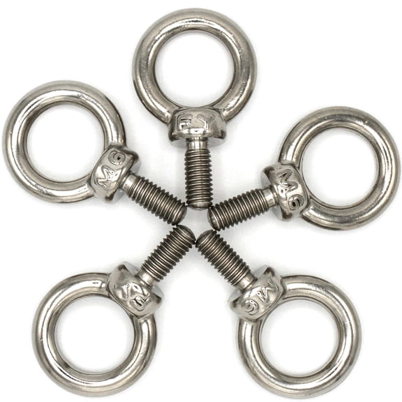 Stainless Steel Machinery Shoulder Lifting Eye Bolt (M6, 5 Items)