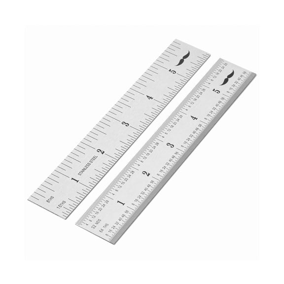 Stainless Steel Machinist Ruler, 2 Pack, 6 Inch, with Inch mm Graduations