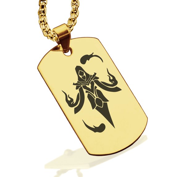 Stainless Steel Mage Fantasy Class Dog Tag Pendant Necklace