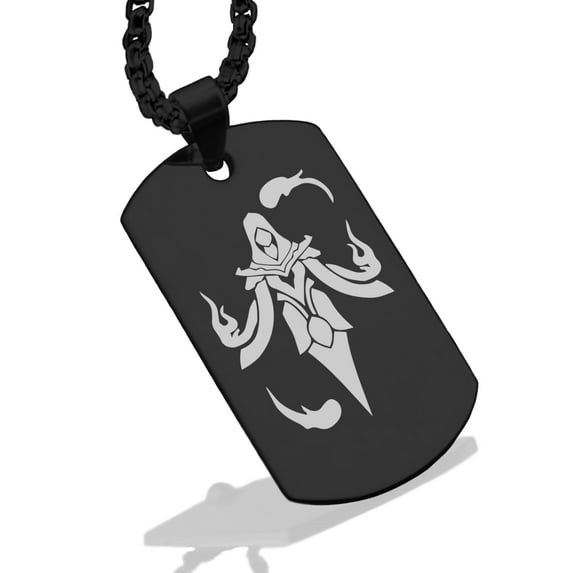 Stainless Steel Mage Fantasy Class Dog Tag Pendant Necklace