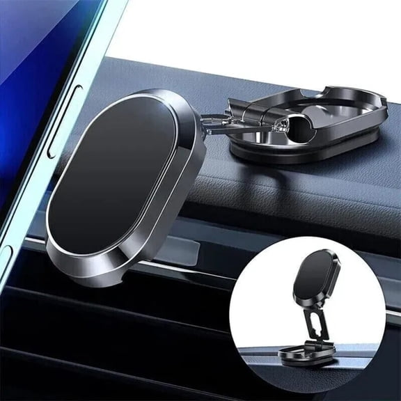 Stainless Steel Magnetic Car Phone Holder: Dashboard Mount with 360 Rotation, Waterproof Design & Secure Magnetic Hold
