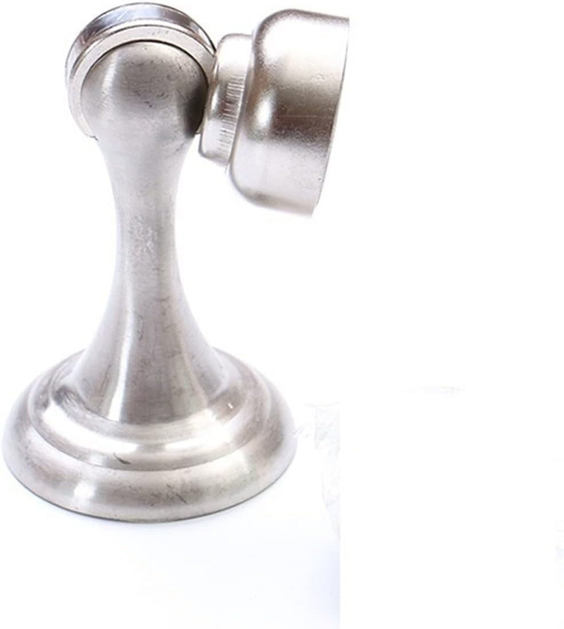 Stainless Steel Magnetic Sliver Door Stop Stopper Holder Catch Floor Fitting with Screws for Bedroom Family Home Etc 1Pcs