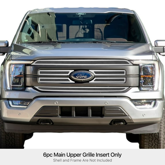 Stainless Steel Main Upper Mesh Grille 2021-2023 Ford F-150 Lariat