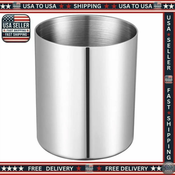 Stainless Steel "Makeup Brush & Pen" Holder – Rustproof, Stable, Desk Organizer