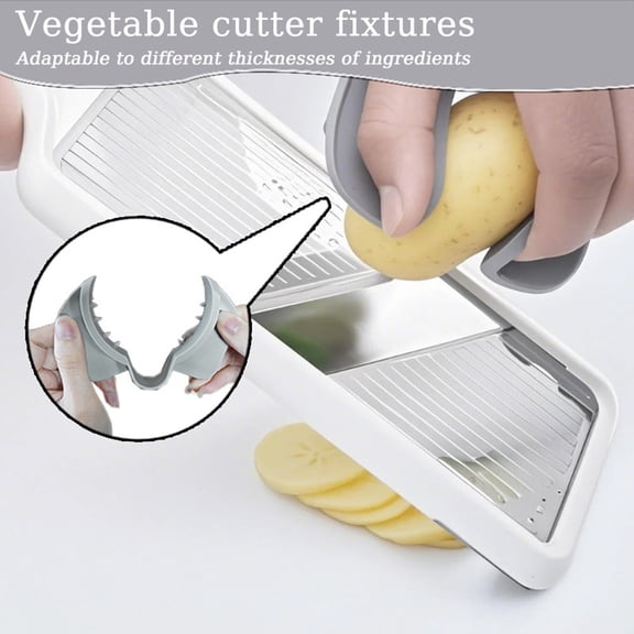 Stainless Steel Mandoline Slicer Hand Guard Vegetable Holder Safety Finger Protector for Cutting Kitchen Tool with Adjustable Grip Comfortable Handle Easy Clean Design