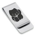 thumbnail image 1 of Stainless Steel Maneki Neko Good Luck Charm Classic Slim Money Clip Credit Card Holder, 1 of 2