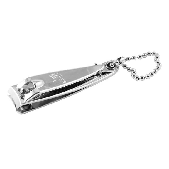 Stainless Steel Manicure Pedicure Nail Cutter Clipper Trimmer Silver Tone w Bead Chain