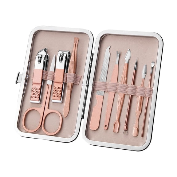 Stainless Steel Manicure Set,Professional Nail Clippers Scissors Kit, Grooming Kit,Cuticle Nail Care Tools with Luxurious Travel Case, Portable Manicure,For Relatives, Friends, Families, Parent