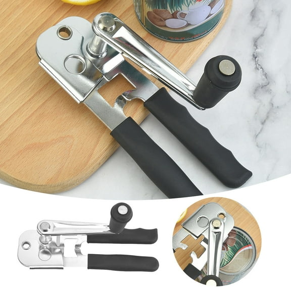 Stainless Steel Manual Can Opener Multifunctional Heavy Duty Hand Crank Kitchen Gadget for Effortless Opening