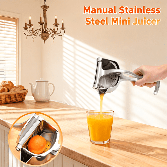 Lazyguy Manual Citrus Juicer Hand-Press Stainless Steel Portable 1-Pack