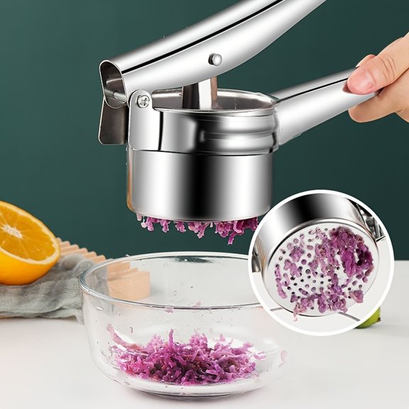 Stainless Steel Manual Fruit Juicer & Potato Masher - Versatile Kitchen Tool for Effortless Cooking