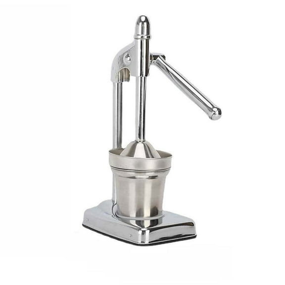 Stainless Steel Manual Fruit Presser Juicer - Citrus Lemon Orange Squeezer with Lever Handle - High Efficiency Juicing Machine for Home Kitchen - Easy Clean Pulp Filtering Reamer for Apples Grapes