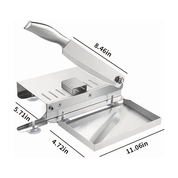 Stainless Steel Manual Meat Slicer - Multifunctional Rib/Bone Chopper & Veg Cutter, Easy Clean, Ideal for Frozen Beef/Lamb/Chicken/Fish/Onion, Durable Kitchen Tool