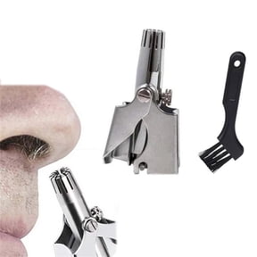 Stainless Steel Manual Nose and Ear Hair Trimmer, Portable Safe Precision Cutter No Batteries Needed Easy Cleaning Grooming Tool for Men Women Home Travel Office Use