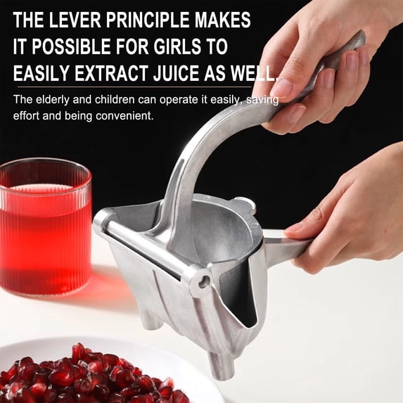 Stainless Steel Manual Pomegranate Juicer Press Extractor – Heavy Duty Thickened Hand Press for Easy Pulp-Free Pomegranate and Citrus Juice at Home