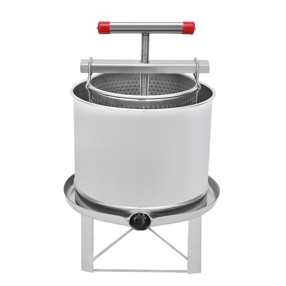 Stainless Steel Manual Press Extractor, Large 532.6 Oz Capacity, Ergonomic Handle, Smooth Operation for Juice and Honey Extraction, Easy to Clean