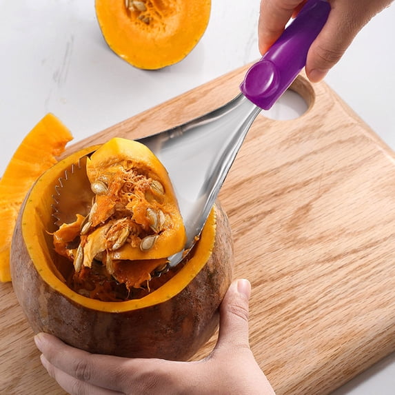 Stainless Steel Manual Pumpkin Carving Tool with Non- Ergonomic Handle for Efficient Kitchen Vegetable Preparation
