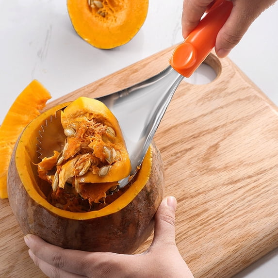 Stainless Steel Manual Pumpkin Carving Tool with Non- Ergonomic Handle for Efficient Kitchen Vegetable Preparation