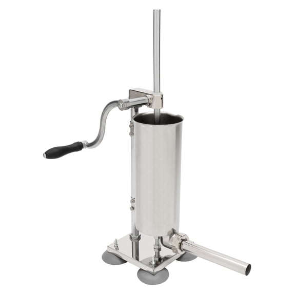 Stainless Steel Manual Sausage Maker ,3.5L Vertical Meat Sausage Stuffer Machine with 8 Filling Tubes for Professional Commercial Kitchen and Home Use