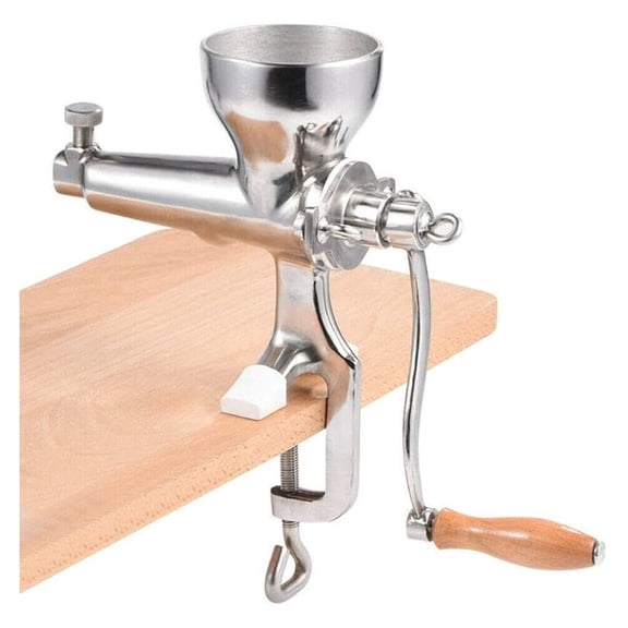 Stainless Steel Manual Wheatgrass Juicer, Hand Crank Fruit Vegetable Orange Juice Press Extractor Table Clip-on Type
