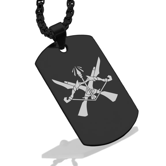 Stainless Steel Marksman Fantasy Class Dog Tag Pendant Necklace