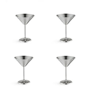 Orca Martini Glass, Pearl White Stainless Steel, 8-oz.