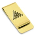thumbnail image 1 of Stainless Steel Masonic All Seeing Eye Symbol Classic Slim Money Clip Credit Card Holder, 1 of 2