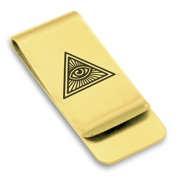 Stainless Steel Masonic All Seeing Eye Symbol Classic Slim Money Clip Credit Card Holder