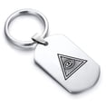 thumbnail image 1 of Stainless Steel Masonic All Seeing Eye Symbol Dog Tag Keychain Circle Ring, 1 of 2