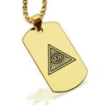 thumbnail image 1 of Stainless Steel Masonic All Seeing Eye Symbol Dog Tag Pendant Necklace, 1 of 3