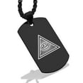 thumbnail image 1 of Stainless Steel Masonic All Seeing Eye Symbol Dog Tag Pendant Necklace, 1 of 3