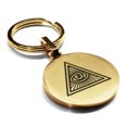 thumbnail image 1 of Stainless Steel Masonic All Seeing Eye Symbol Round Medallion Keychain Circle Ring, 1 of 2
