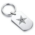 thumbnail image 1 of Stainless Steel Masonic Blazing Eastern Star Symbol Dog Tag Keychain Circle Ring, 1 of 2