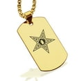 thumbnail image 1 of Stainless Steel Masonic Blazing Eastern Star Symbol Dog Tag Pendant Necklace, 1 of 3
