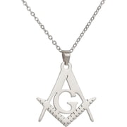 Stainless Steel Masonic Emblem Freemason Style Pendant Necklace
