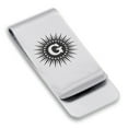 thumbnail image 1 of Stainless Steel Masonic Letter G Symbol Classic Slim Money Clip Credit Card Holder, 1 of 2