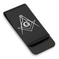 thumbnail image 1 of Stainless Steel Masonic Square and Compass Symbol Classic Slim Money Clip Credit Card Holder, 1 of 2