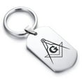 thumbnail image 1 of Stainless Steel Masonic Square and Compass Symbol Dog Tag Keychain Circle Ring, 1 of 2