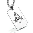 thumbnail image 1 of Stainless Steel Masonic Square and Compass Symbol Dog Tag Pendant Necklace, 1 of 3