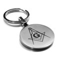 thumbnail image 1 of Stainless Steel Masonic Square and Compass Symbol Round Medallion Keychain Circle Ring, 1 of 2