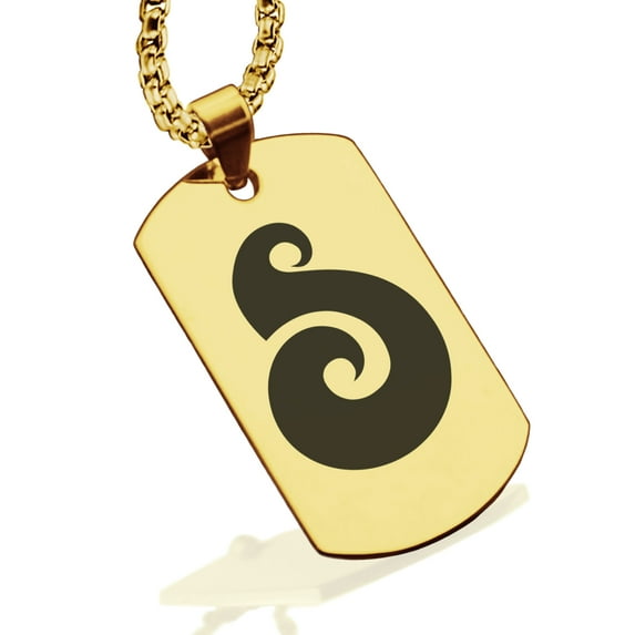 Stainless Steel Matau (Fish Hook) Maori Symbol Dog Tag Pendant Necklace